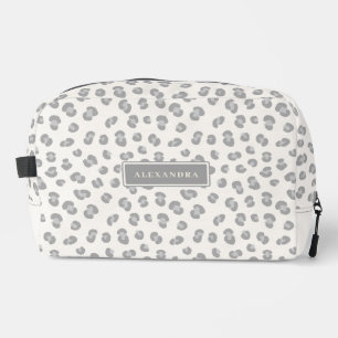 Modern Snow Leopard Personalized  Dopp Kit
