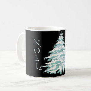 Modern Snow Tree CHANGE COLOR  Christmas Coffee Mug