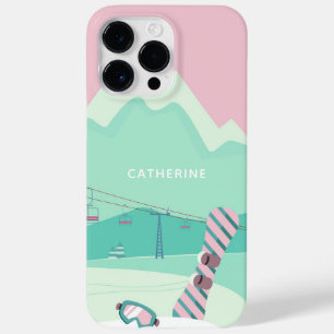 Modern Snowboard Winter Ski Slopes Personalized Case-Mate iPhone 14 Pro Max Case
