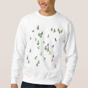 Modern Snowboarding Illustration Sweatshirt