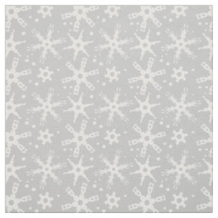 Modern Snowflake All-over Pattern Fabric