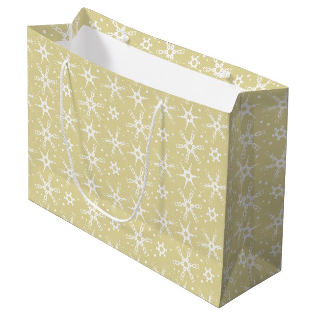 Modern Snowflake All-over Pattern Gift Bag (Front Angled)