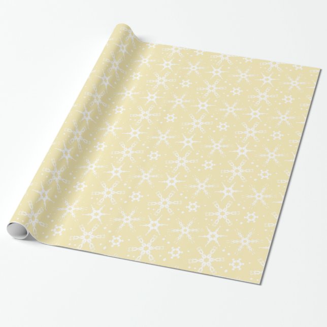 Modern Snowflake All-over Pattern Wrapping Paper (Unrolled)