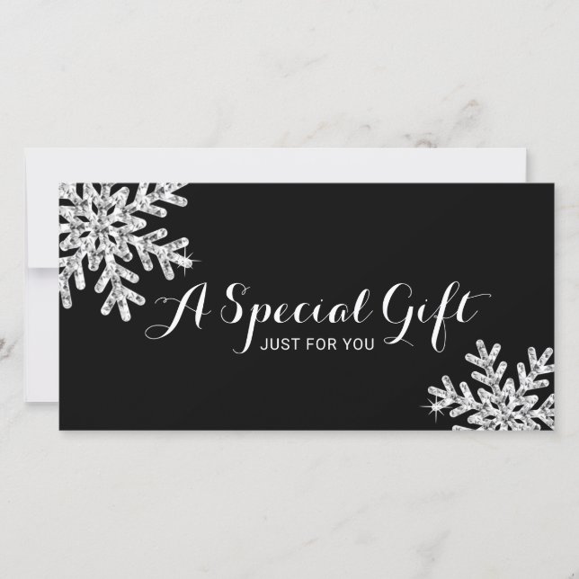 Modern Snowflake Beauty Salon Gift Certificates (Front)
