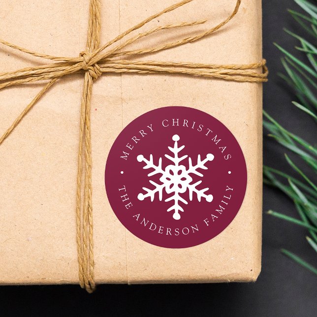 Modern Snowflake Berry Holiday Sticker (Creator Uploaded)