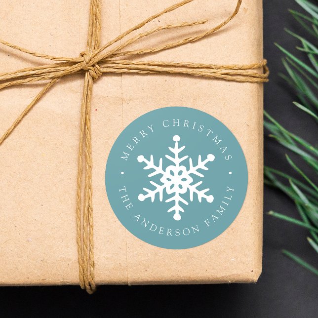 Modern Snowflake Blue Frost Holiday Sticker (Creator Uploaded)