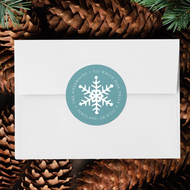 Modern Snowflake Blue Frost Return Address Label (Creator Uploaded)