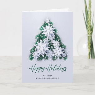 Modern Snowflake Christmas Corporate Greeting Holiday Card