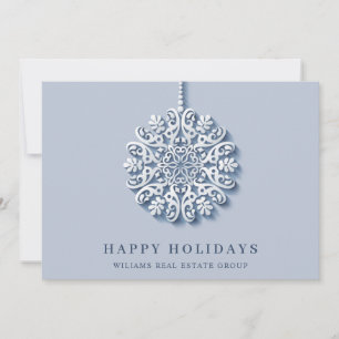 Modern Snowflake Christmas Corporate Greeting Holiday Card