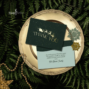 Modern Snowflake Foil Christmas Thank You Card