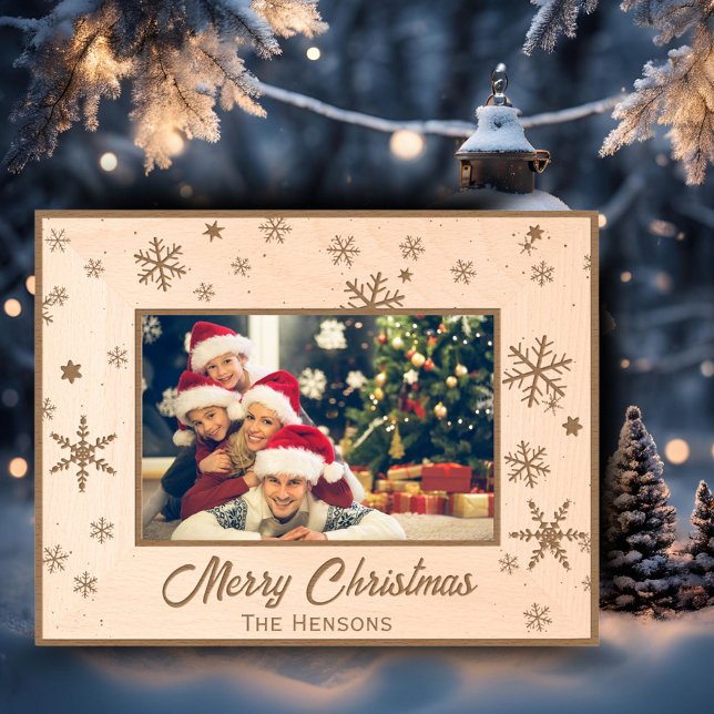 Modern Snowflake Pattern Merry Christmas Etched Frames (Creator Uploaded)