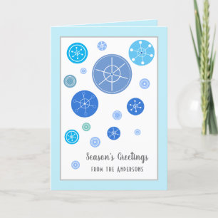 Modern Snowflake Personalize Name Holiday Card