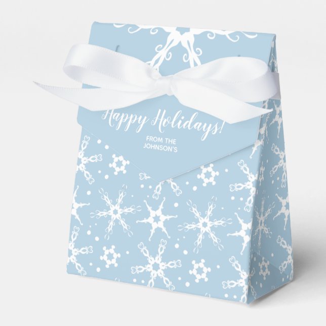 Modern Snowflake Personalized Favour Gift Box (Front Side)
