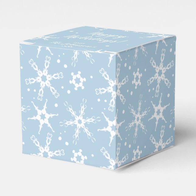Modern Snowflake Personalized Favour Gift Box (Front Side)