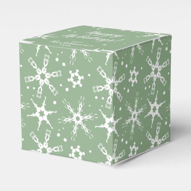 Modern Snowflake Personalized Favour Gift Box (Front Side)