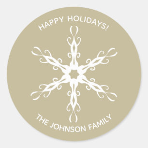 Modern Snowflake Personalized Sticker