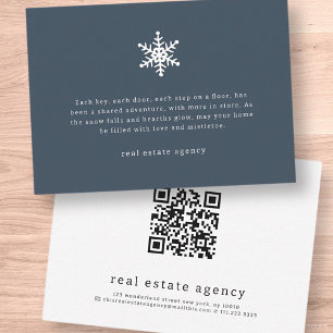 Modern Snowflake Real Estate Business Holiday Card