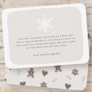 Modern Snowflake Real Estate Business Holiday Card