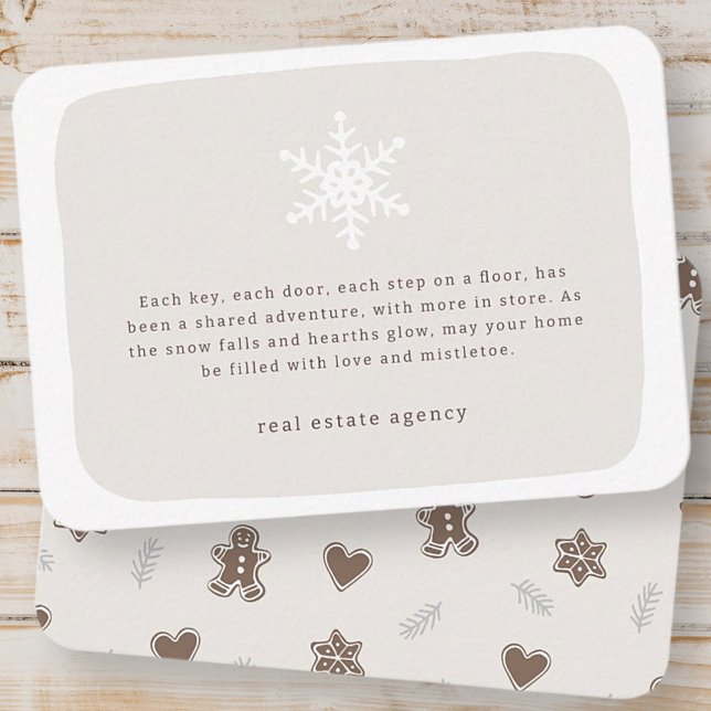 Modern Snowflake Real Estate Business Holiday Card (Creator Uploaded)