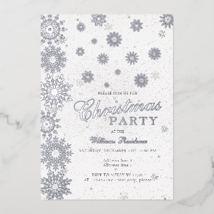 Modern Snowflake Snow White Winter Christmas Party