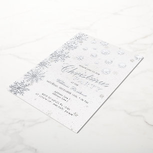 Modern Snowflake Snow White Winter Christmas Party