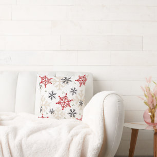 Modern Snowflake Throw Pillow