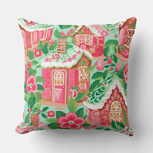 Modern Snowflake Winter Pillow – Neutral (Front)