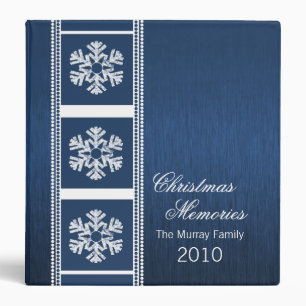 Modern Snowflakes Binder (1.5 inch), Royal Blue