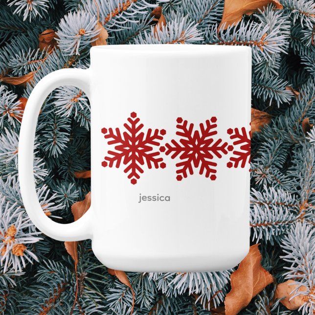 Modern Snowflakes Christmas Coffee Mug (Creator Uploaded)