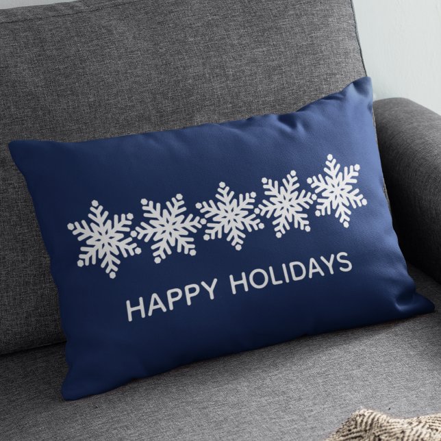 Modern Snowflakes Christmas Lumbar Pillow (Creator Uploaded)