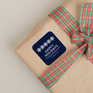Modern Snowflakes Christmas Square Sticker