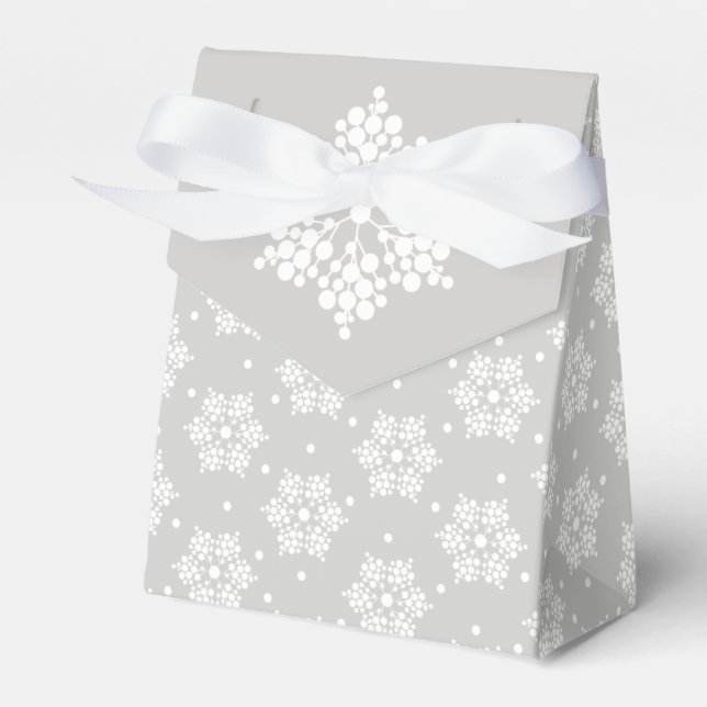 Modern Snowflakes Favour Box (Front Side)