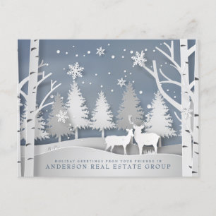 Modern Snowflakes   Holiday Greetings Postcard