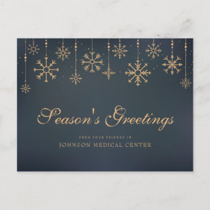 Modern Snowflakes   Medical Holiday Greetings Postcard