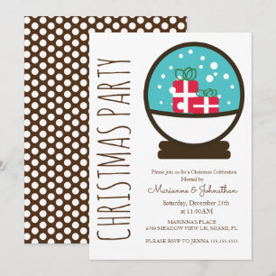 Modern Snowglobe Christmas Holiday Party Invitation