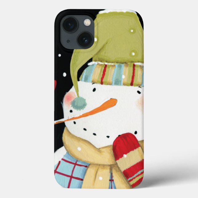 Modern Snowmen with Mittens Case-Mate iPhone Case (Back)