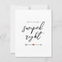 Modern So Glad I Swiped Right Valentine's Flat