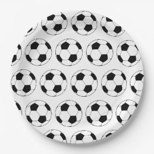 Modern Soccer Ball Football Paper Plate