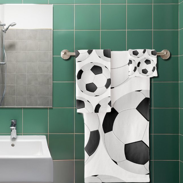 modern soccer ball pattern bath towel set (Creator Uploaded)