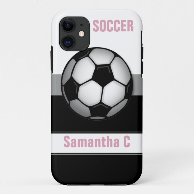 Modern Soccer Ball pink personalized iPhone 5 Case (Back)