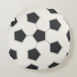 Modern Soccer Ball Print Two-Sided Round Pillow