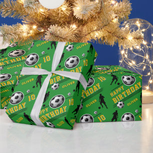 Modern Soccer Football Ball Player Birthday Wrapping Paper