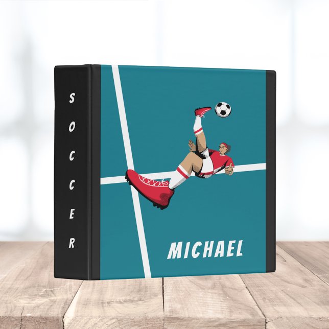 Modern Soccer Player Graphic Illustration Boy Name Binder (Creator Uploaded)