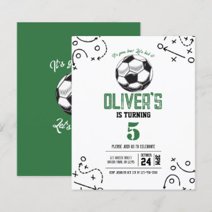 Modern Soccer Tactics Budget Birthday Invitation