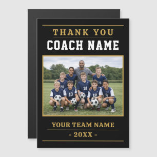 Modern Soccer Team Photo Coach Magnet Card
