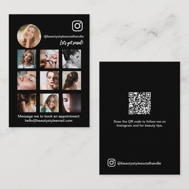 Modern Social Media Card with QR code (Front/Back)