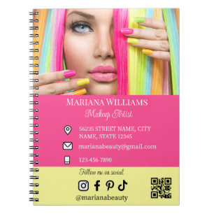 modern social media photo qr code small business  notebook