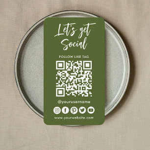 Modern Social Media QR Code Connect With Us Business Card