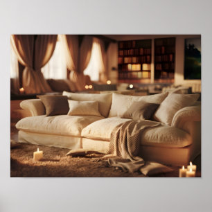 Modern Sofa Interior: Create a Serene and Peaceful Poster