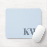 Modern Soft Blue Monogram Initials Personalized Mouse Pad<br><div class="desc">Modern Soft Blue Monogram Initials Personalized Mouse Pad</div>